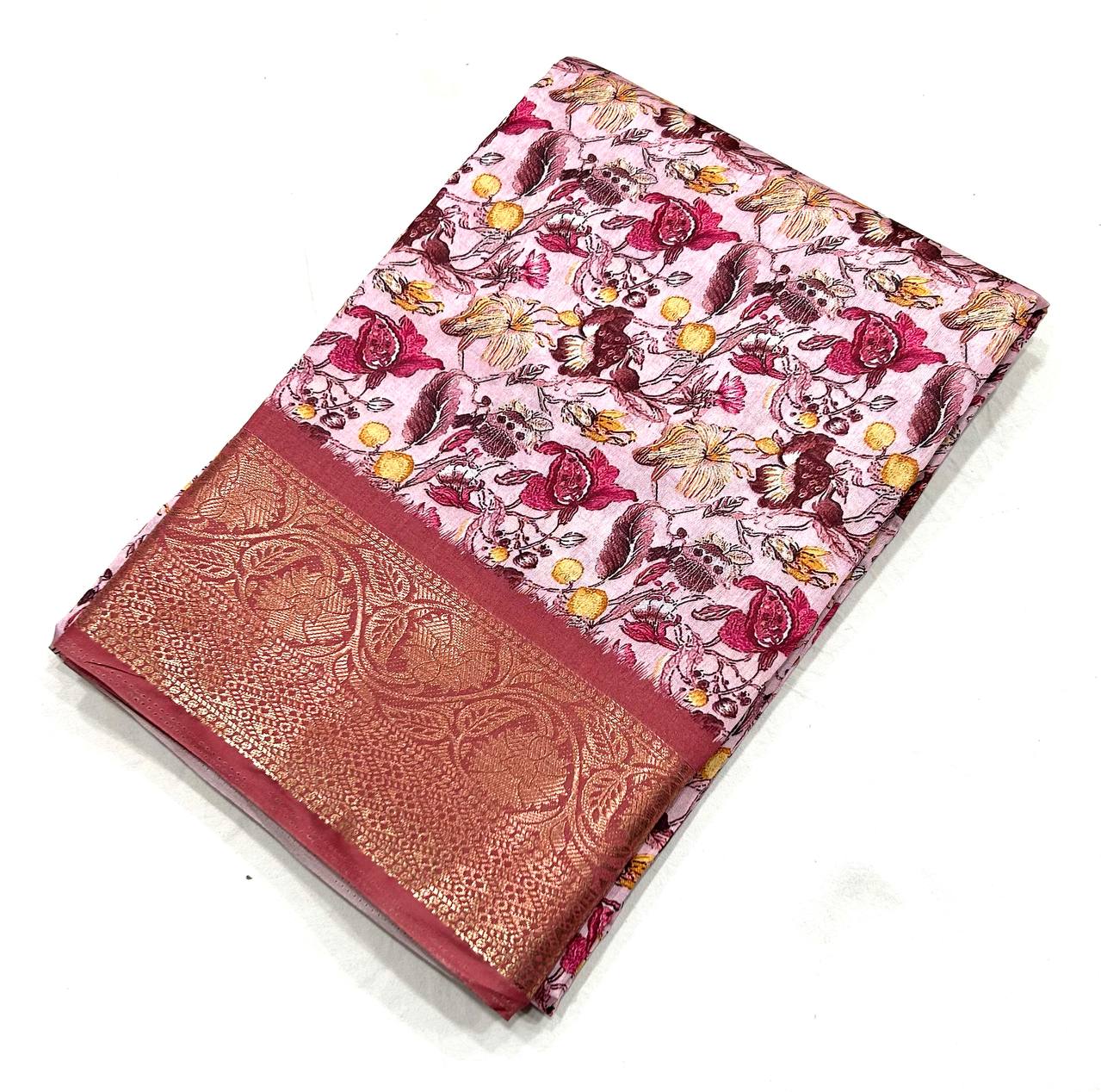 DN Flower Printed Dola Cotton Silk Sarees Catalog
